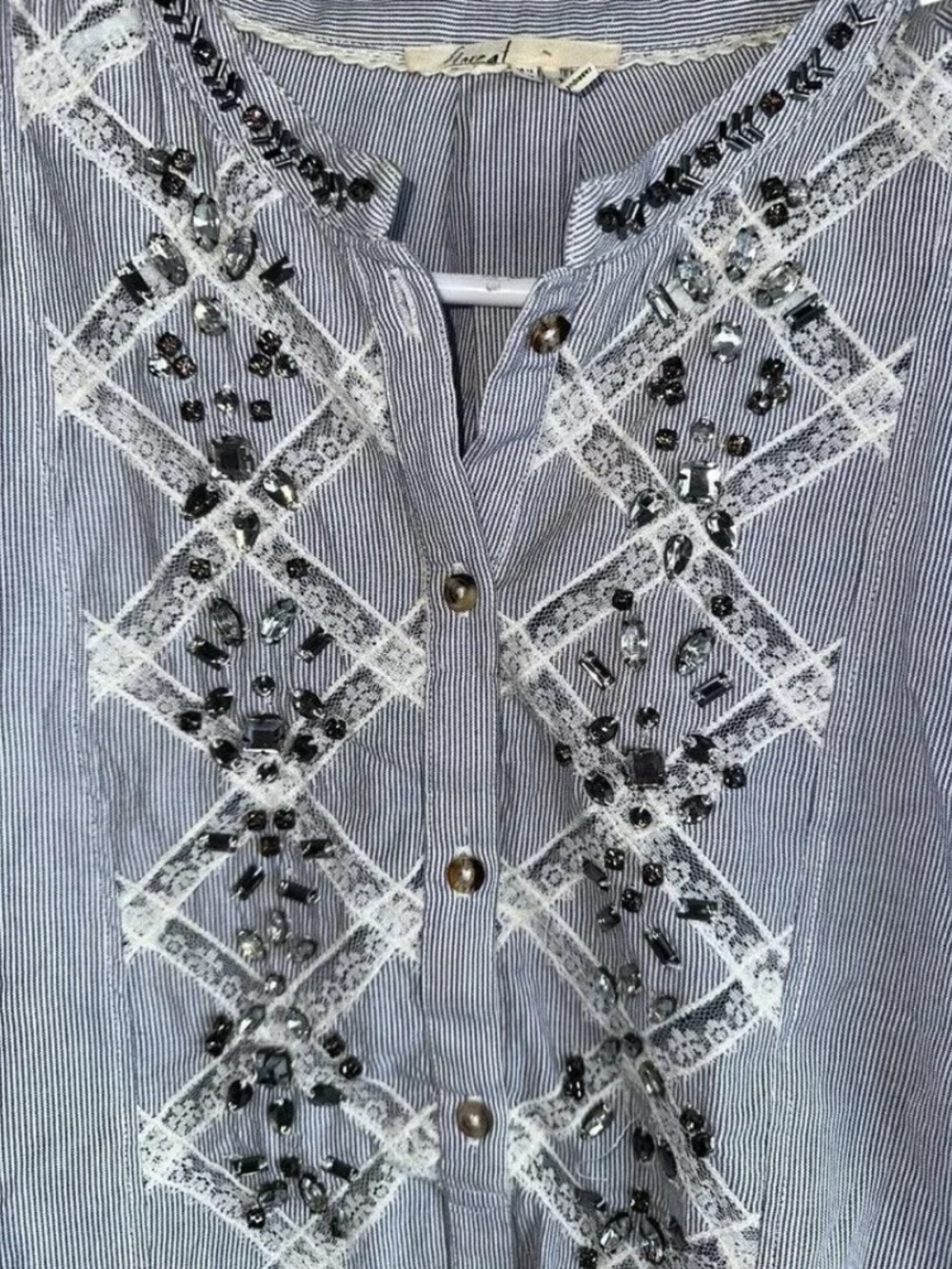 Anthropologie Floreat Embellished Jeweled Top Sz 12